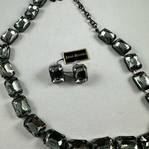 Joan Rivers Classic Collection Smokey topaz necklace & earring set